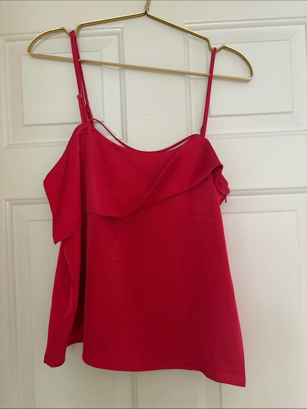 Steve Madden Red Ruffle-Trim Spaghetti Strap Women's Top